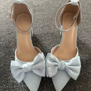 SHEIN Sky Blue Bow Heels